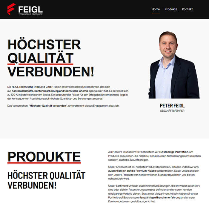 weppers.com Projekt feigl-tech.com Technisch-Chemische Produkte