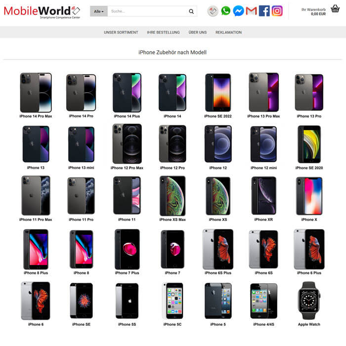 weppers.com Projekt iphone-zubehoer.at Gambio Webshop für iPhone Zubehör